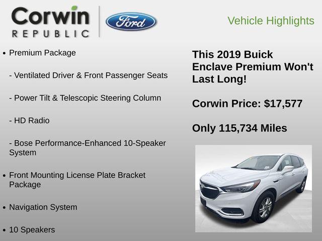 used 2019 Buick Enclave car, priced at $17,577