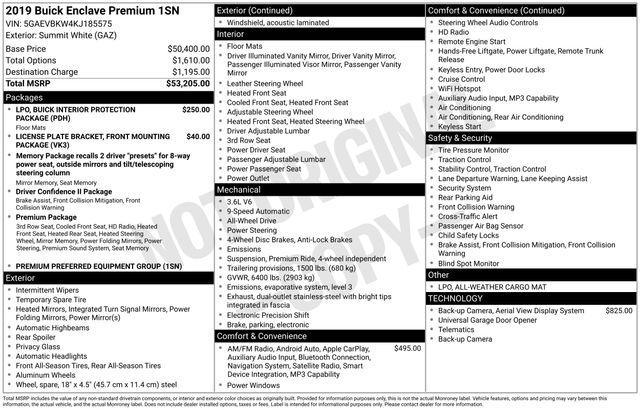 used 2019 Buick Enclave car, priced at $17,577