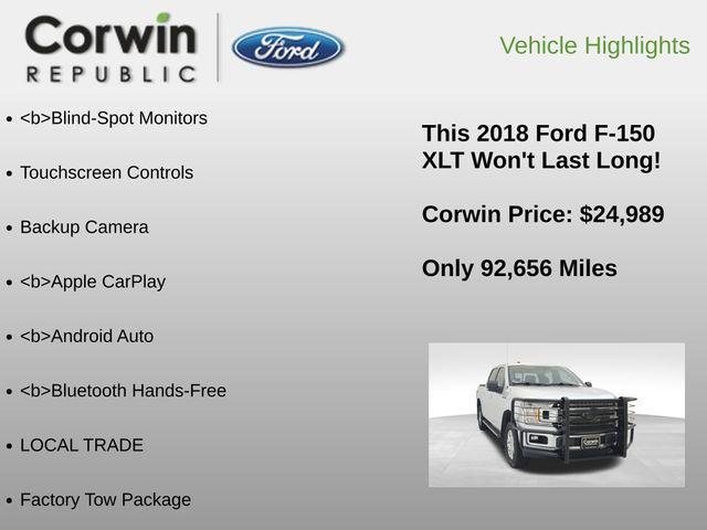 used 2018 Ford F-150 car, priced at $24,989