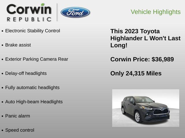 used 2023 Toyota Highlander car, priced at $36,989