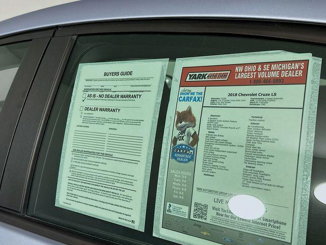 used 2018 Chevrolet Cruze car, priced at $11,995