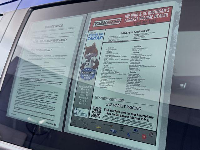 used 2018 Ford EcoSport car, priced at $12,491