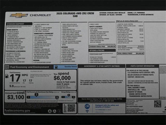 new 2025 Chevrolet Colorado car, priced at $51,824
