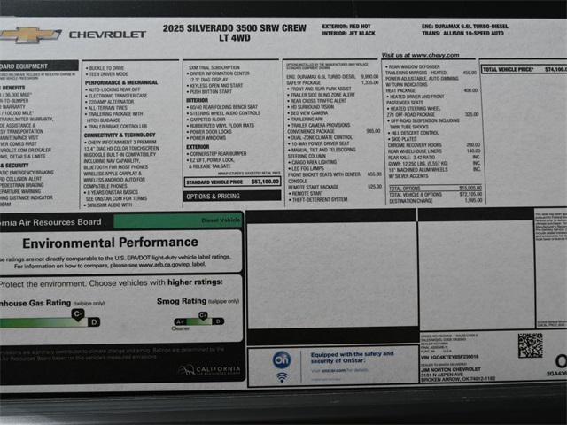 new 2025 Chevrolet Silverado 3500 car, priced at $73,100