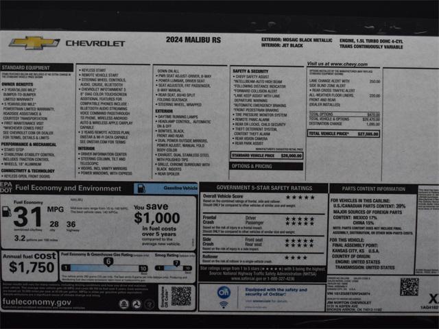 new 2024 Chevrolet Malibu car, priced at $24,437