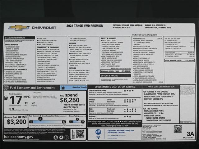 new 2024 Chevrolet Tahoe car, priced at $73,099