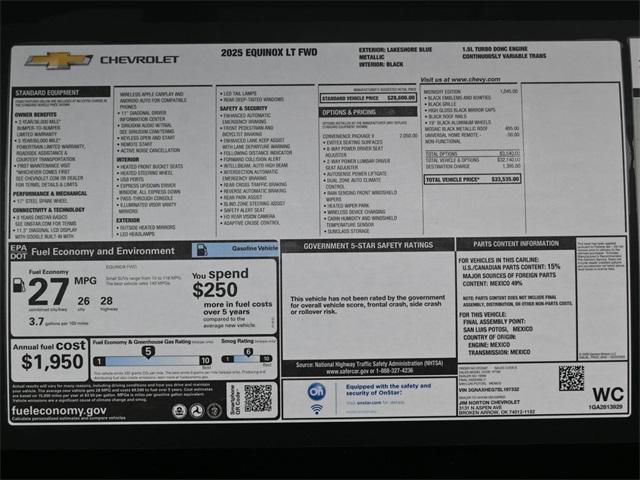 new 2025 Chevrolet Equinox car, priced at $32,194
