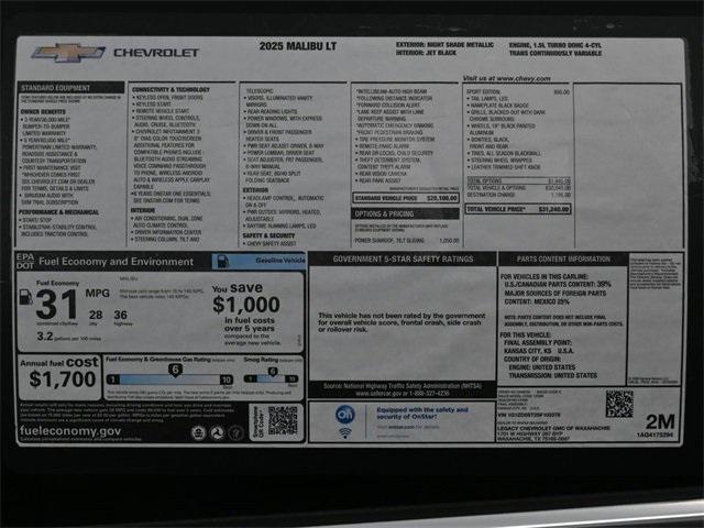 new 2025 Chevrolet Malibu car, priced at $26,179