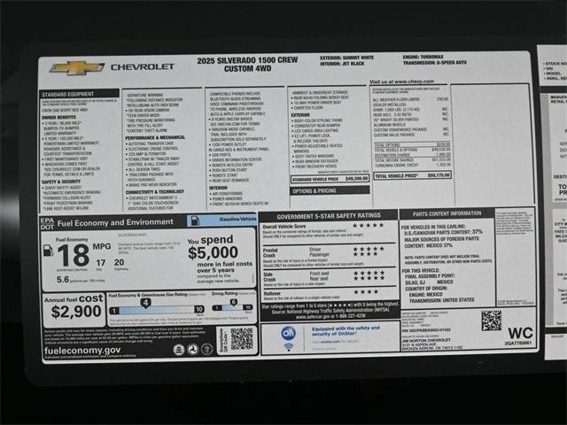 new 2025 Chevrolet Silverado 1500 car, priced at $39,154