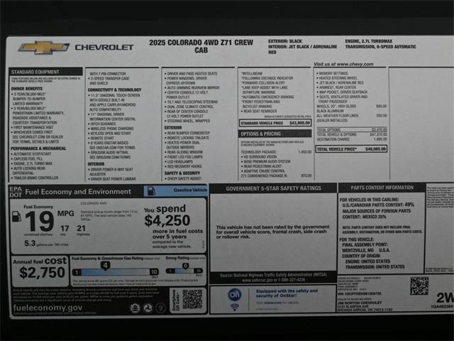 new 2025 Chevrolet Colorado car, priced at $47,838