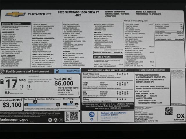 new 2025 Chevrolet Silverado 1500 car, priced at $52,722