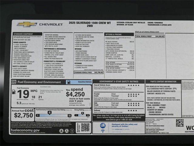 new 2025 Chevrolet Silverado 1500 car, priced at $36,140