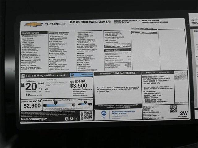new 2025 Chevrolet Colorado car, priced at $36,605
