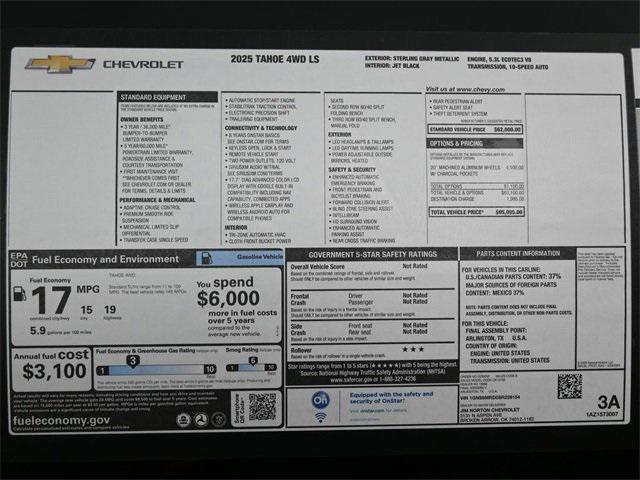 new 2025 Chevrolet Tahoe car, priced at $65,095