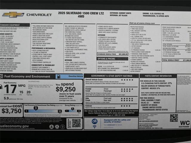 new 2025 Chevrolet Silverado 1500 car, priced at $64,796