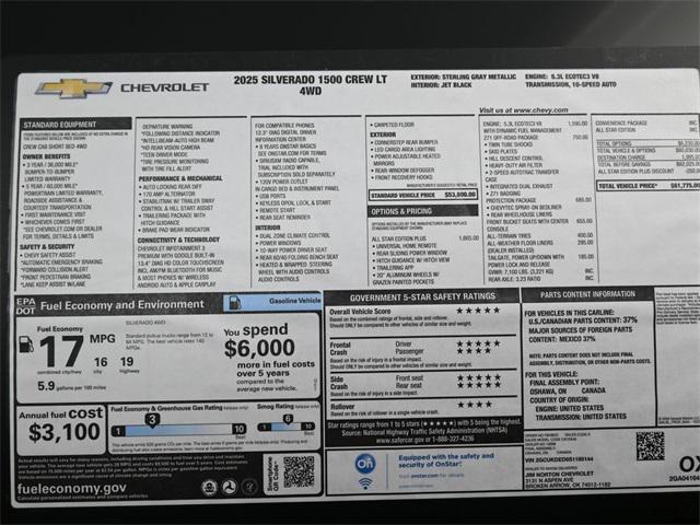 new 2025 Chevrolet Silverado 1500 car, priced at $54,569