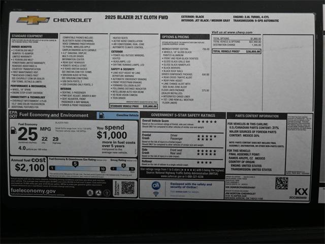 new 2025 Chevrolet Blazer car, priced at $37,371