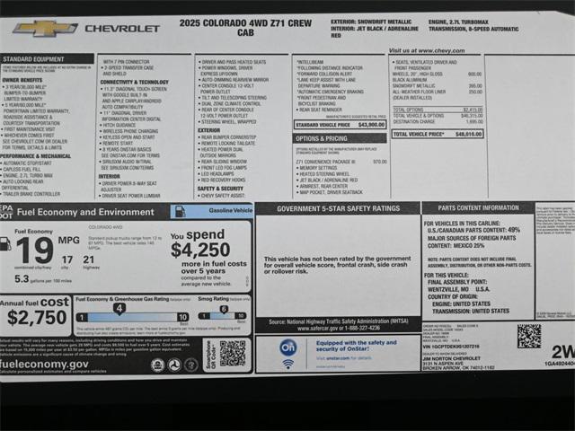 new 2025 Chevrolet Colorado car, priced at $46,810