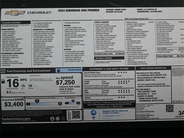 new 2024 Chevrolet Suburban car, priced at $78,885