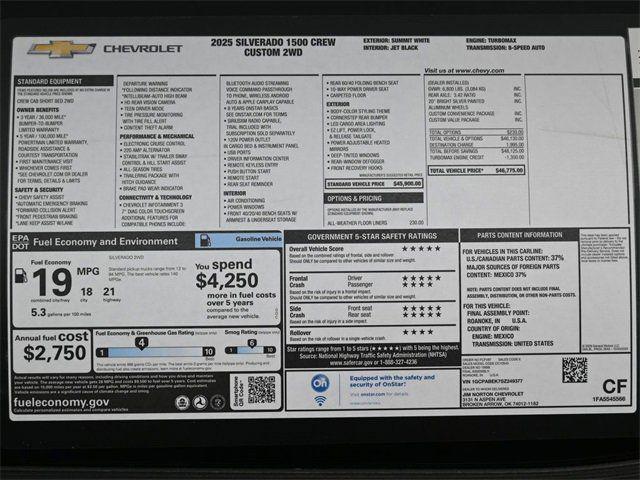 new 2025 Chevrolet Silverado 1500 car, priced at $38,460