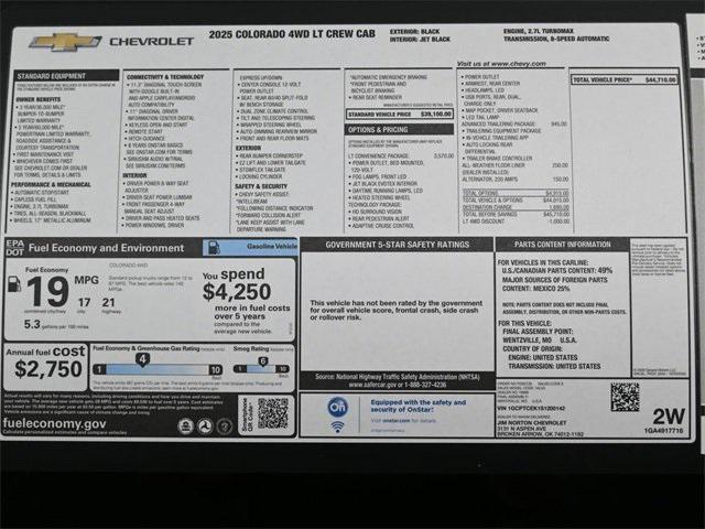 new 2025 Chevrolet Colorado car, priced at $40,686