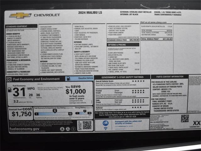 new 2024 Chevrolet Malibu car, priced at $23,785
