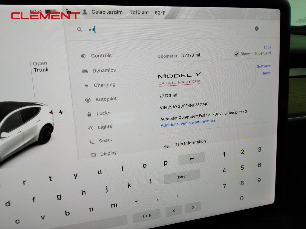 used 2022 Tesla Model Y car, priced at $27,000