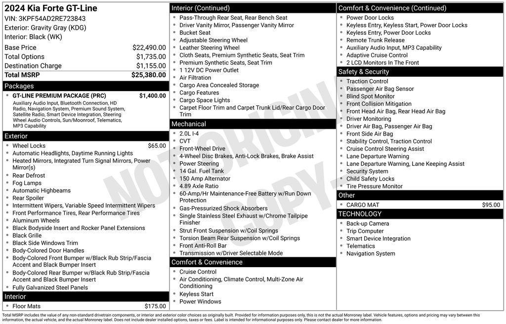 used 2024 Kia Forte car, priced at $18,950