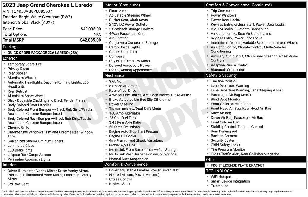 used 2023 Jeep Grand Cherokee L car, priced at $25,450