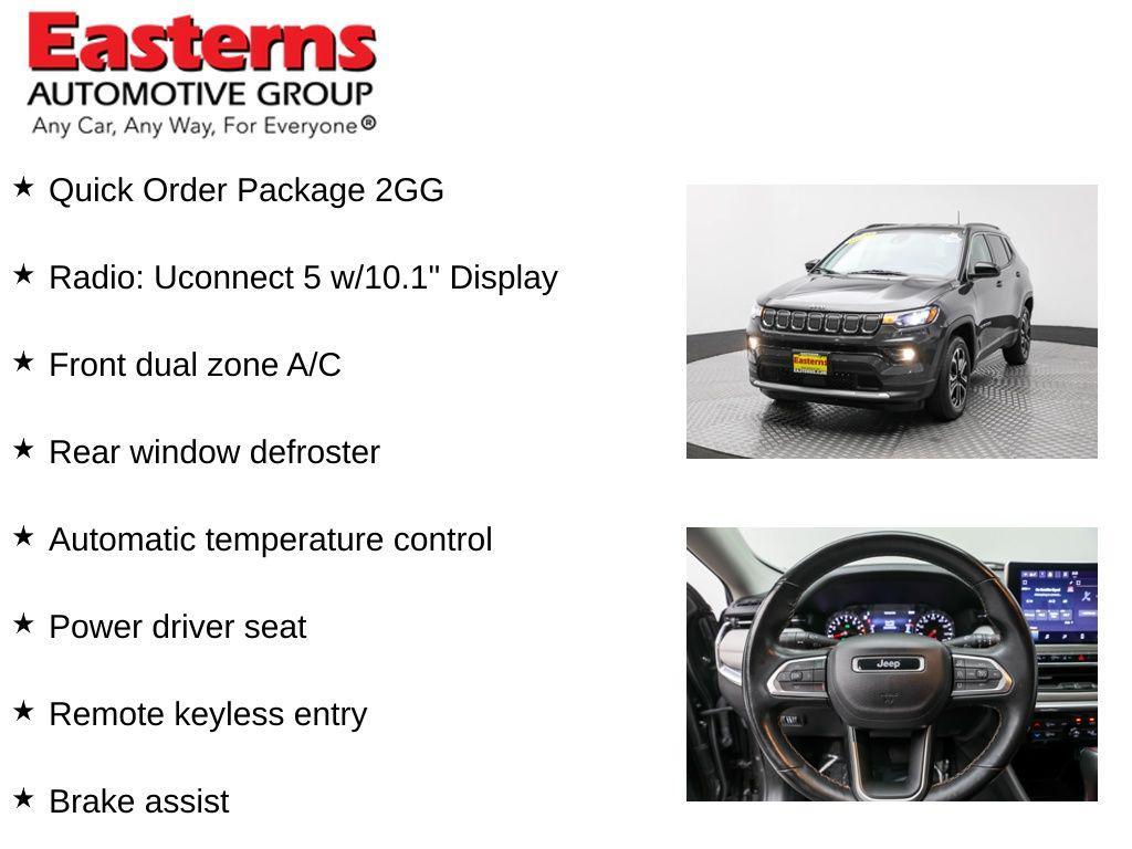 used 2022 Jeep Compass car, priced at $22,950