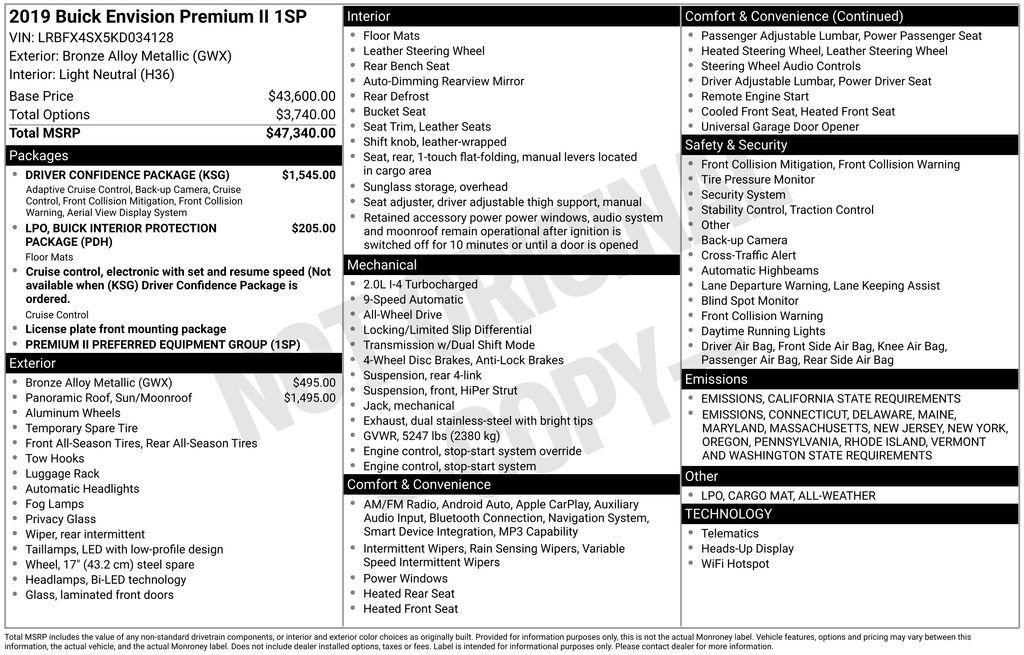 used 2019 Buick Envision car, priced at $22,590