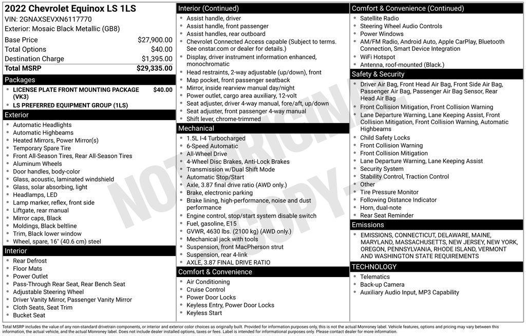 used 2022 Chevrolet Equinox car, priced at $18,950