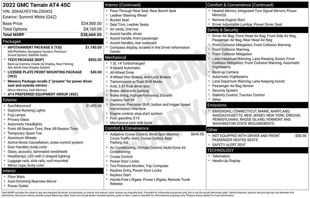 used 2022 GMC Terrain car, priced at $25,550