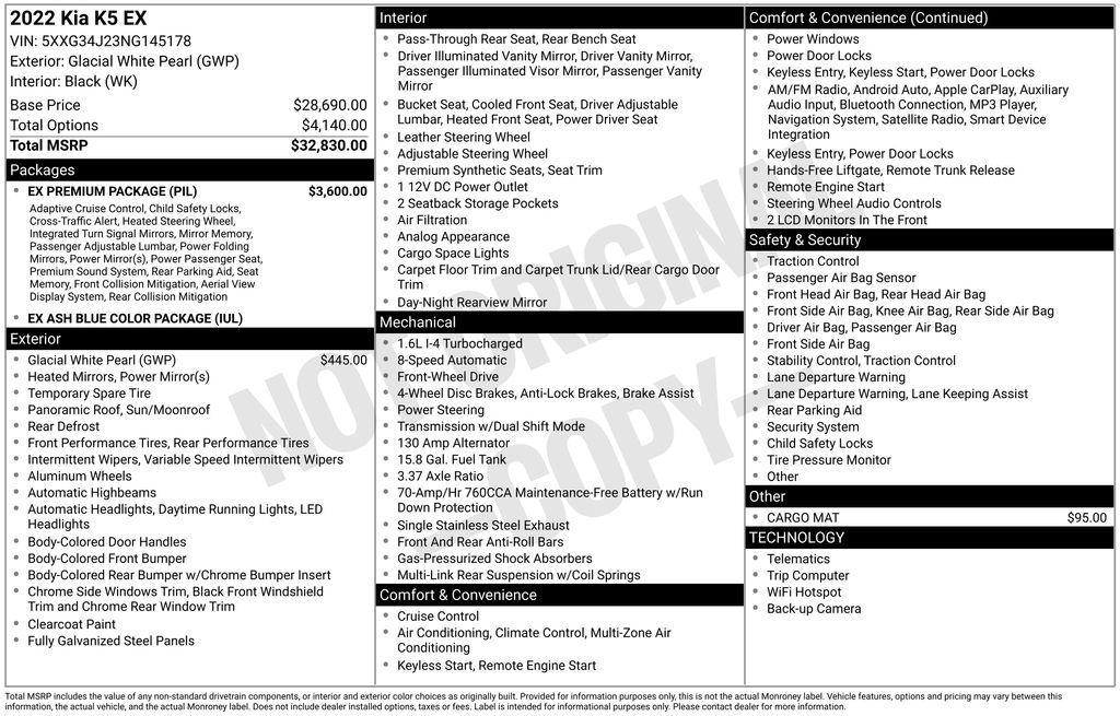 used 2022 Kia K5 car, priced at $24,950