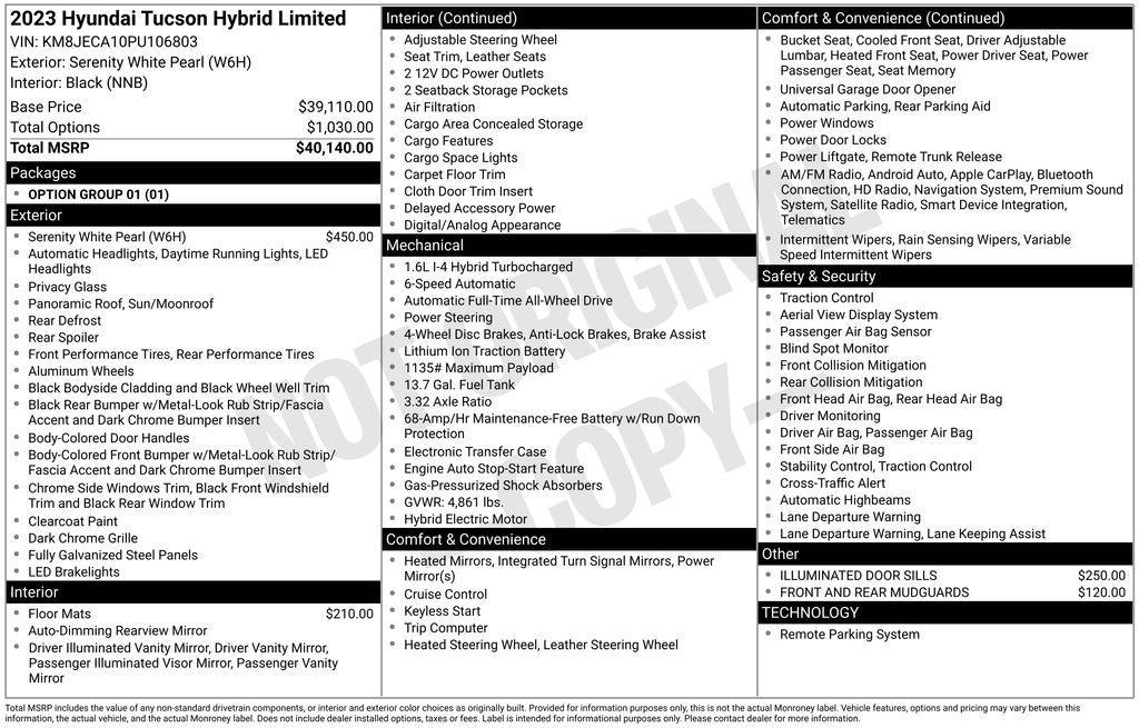 used 2023 Hyundai TUCSON Hybrid car, priced at $24,950