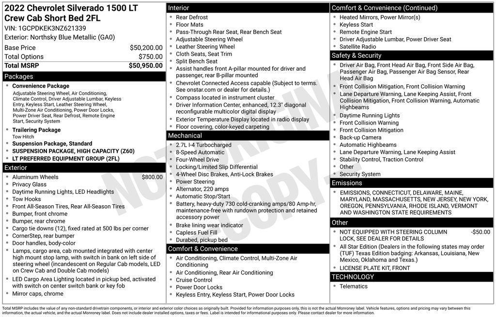 used 2022 Chevrolet Silverado 1500 car, priced at $34,950