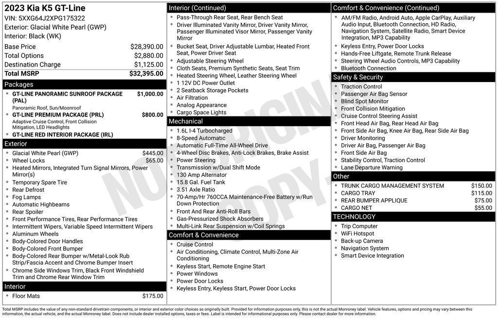 used 2023 Kia K5 car, priced at $25,490