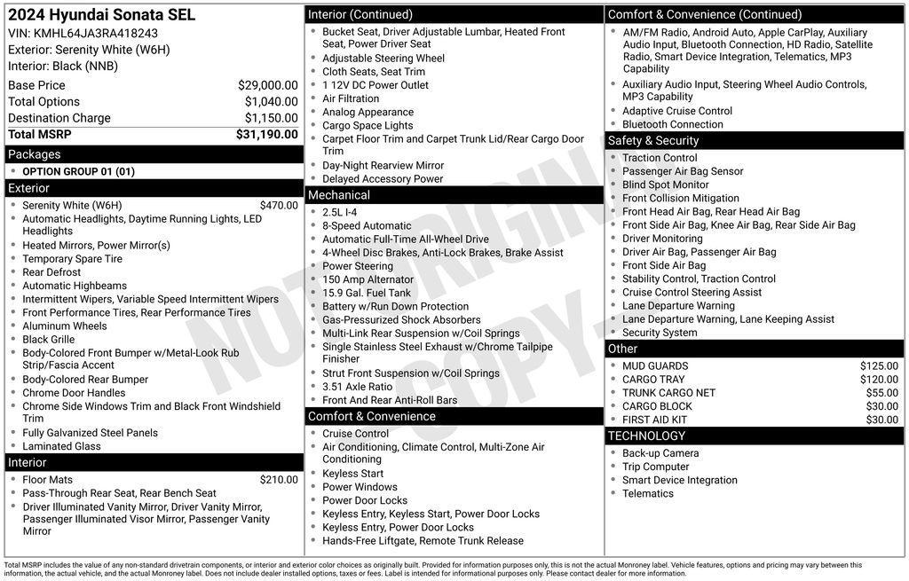 used 2024 Hyundai Sonata car, priced at $24,390
