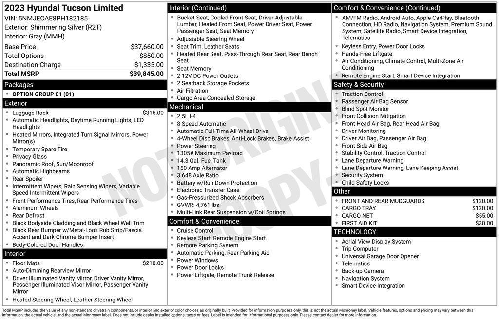 used 2023 Hyundai Tucson car, priced at $24,250