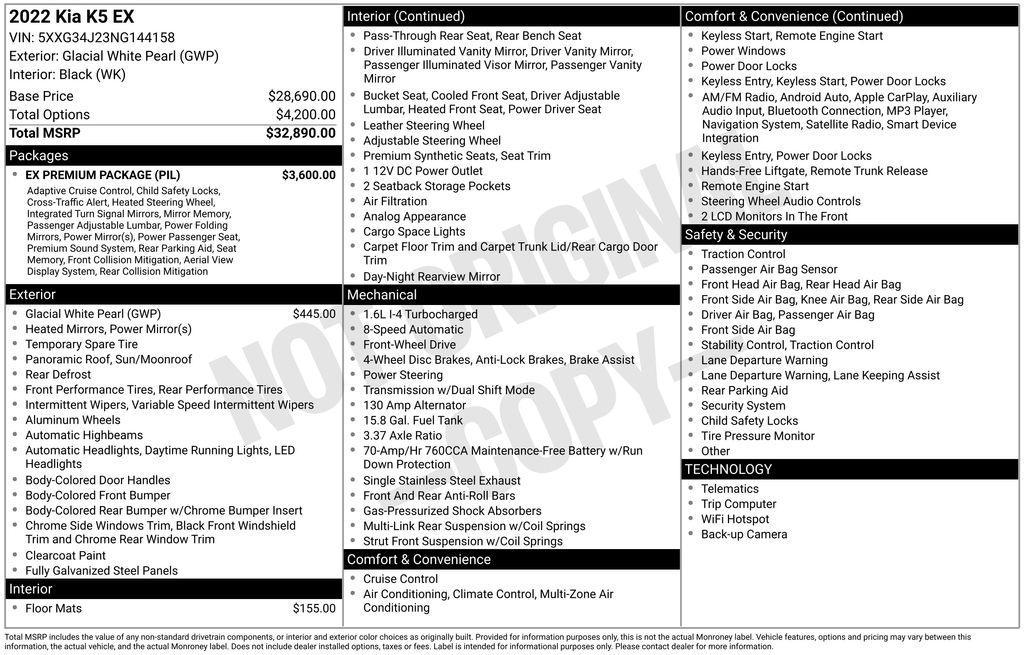 used 2022 Kia K5 car, priced at $24,950