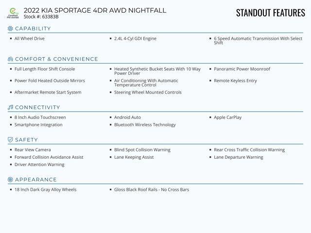 used 2022 Kia Sportage car, priced at $19,983