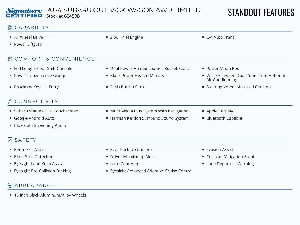 used 2024 Subaru Outback car, priced at $35,959