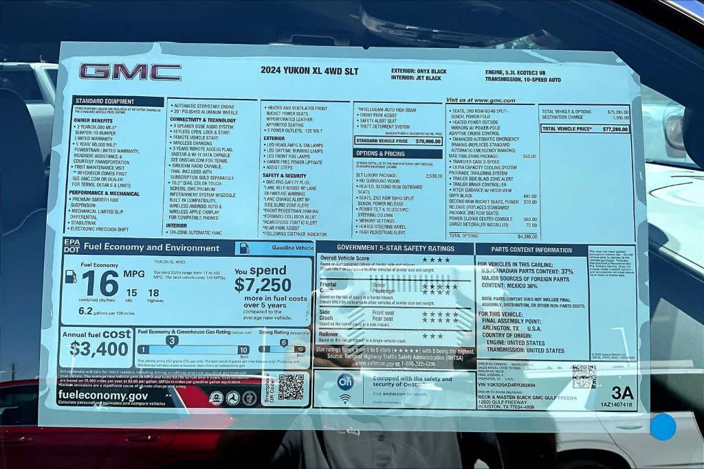 new 2024 GMC Yukon XL car, priced at $73,417