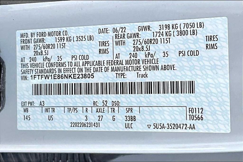 used 2022 Ford F-150 car, priced at $42,895