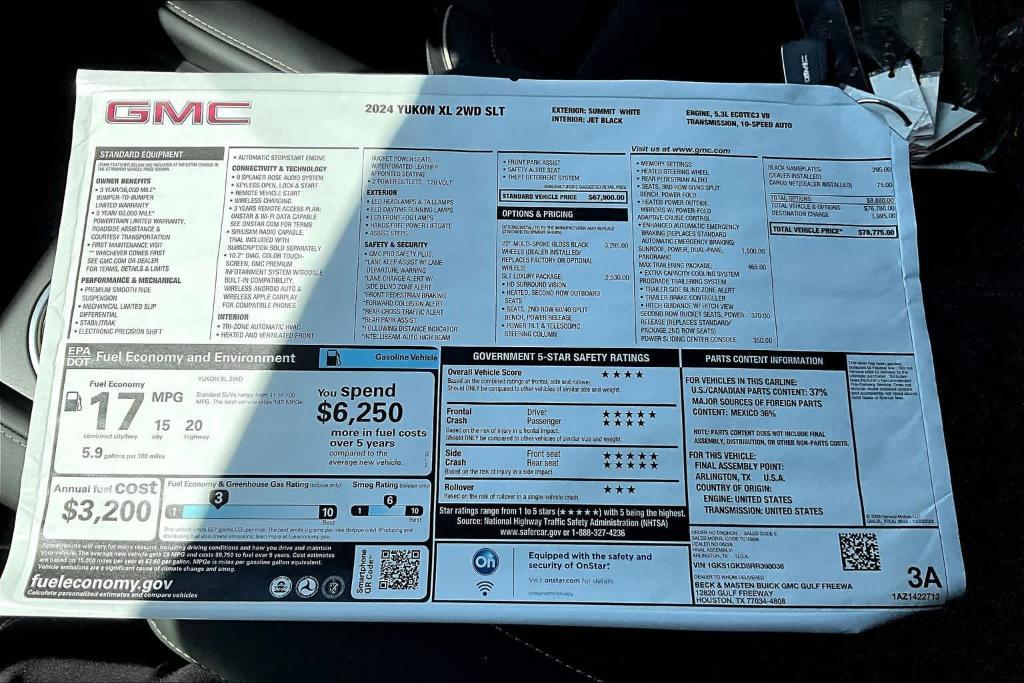 new 2024 GMC Yukon XL car, priced at $78,775