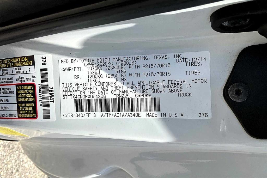 used 2015 Toyota Tacoma car, priced at $16,887