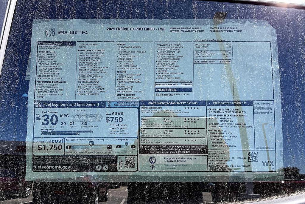 new 2025 Buick Encore GX car, priced at $28,130