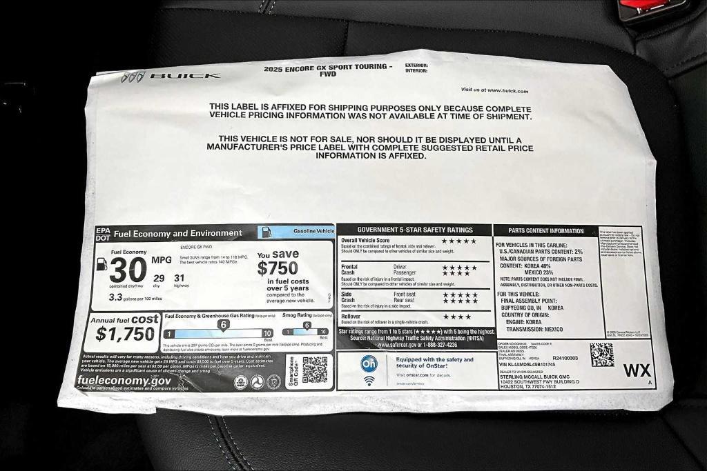 new 2025 Buick Encore GX car, priced at $30,325