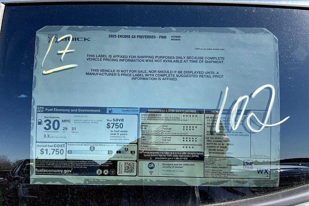 new 2025 Buick Encore GX car, priced at $24,818