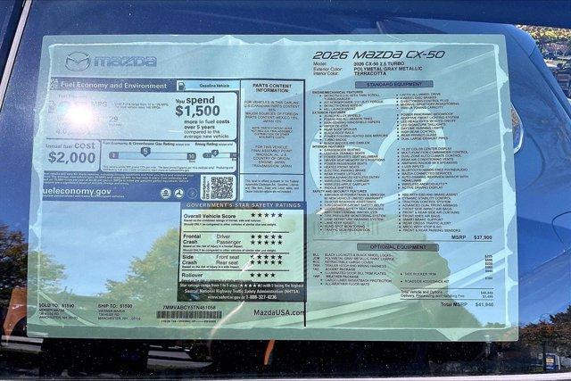 new 2026 Mazda CX-50 car, priced at $40,537